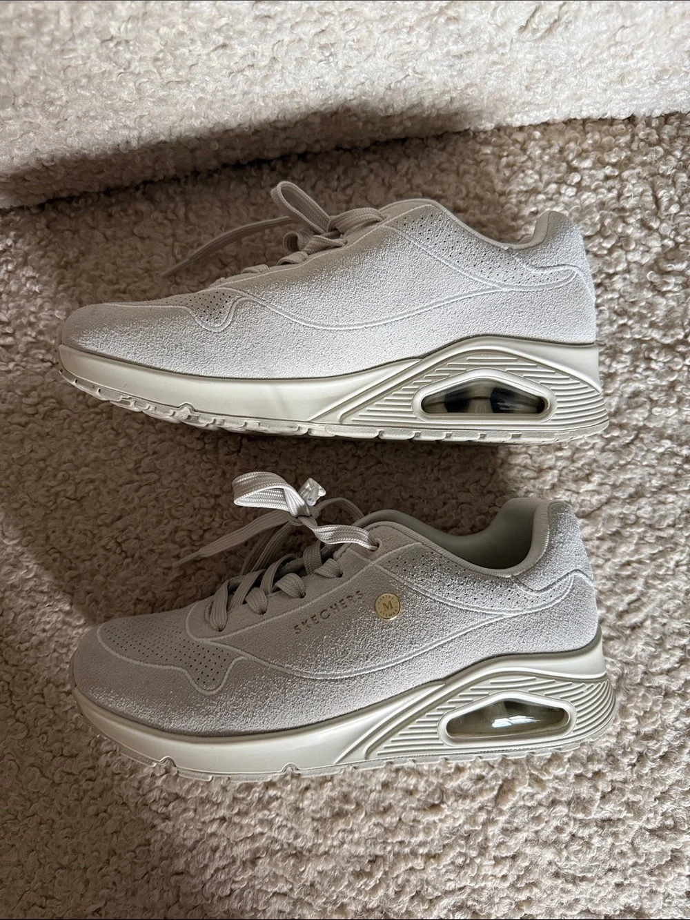 Martha Stewart Skechers Cream Suede-Style Comfort Sneakers size 8